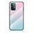 Coque Rebord Contour Silicone et Vitre Miroir Housse Etui Degrade Arc en Ciel LS1 pour Samsung Galaxy A52 4G Cyan