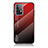 Coque Rebord Contour Silicone et Vitre Miroir Housse Etui Degrade Arc en Ciel LS1 pour Samsung Galaxy A52s 5G Rouge