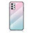 Coque Rebord Contour Silicone et Vitre Miroir Housse Etui Degrade Arc en Ciel LS1 pour Samsung Galaxy A53 5G Cyan