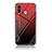 Coque Rebord Contour Silicone et Vitre Miroir Housse Etui Degrade Arc en Ciel LS1 pour Samsung Galaxy A60 Rouge