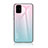 Coque Rebord Contour Silicone et Vitre Miroir Housse Etui Degrade Arc en Ciel LS1 pour Samsung Galaxy A71 4G A715 Cyan