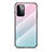 Coque Rebord Contour Silicone et Vitre Miroir Housse Etui Degrade Arc en Ciel LS1 pour Samsung Galaxy A72 4G Cyan