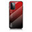 Coque Rebord Contour Silicone et Vitre Miroir Housse Etui Degrade Arc en Ciel LS1 pour Samsung Galaxy A72 5G Rouge