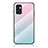 Coque Rebord Contour Silicone et Vitre Miroir Housse Etui Degrade Arc en Ciel LS1 pour Samsung Galaxy F23 5G Cyan