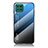 Coque Rebord Contour Silicone et Vitre Miroir Housse Etui Degrade Arc en Ciel LS1 pour Samsung Galaxy F62 5G Bleu