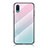 Coque Rebord Contour Silicone et Vitre Miroir Housse Etui Degrade Arc en Ciel LS1 pour Samsung Galaxy M02 Cyan