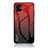 Coque Rebord Contour Silicone et Vitre Miroir Housse Etui Degrade Arc en Ciel LS1 pour Samsung Galaxy M04 Rouge