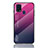 Coque Rebord Contour Silicone et Vitre Miroir Housse Etui Degrade Arc en Ciel LS1 pour Samsung Galaxy M21s Rose Rouge