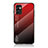 Coque Rebord Contour Silicone et Vitre Miroir Housse Etui Degrade Arc en Ciel LS1 pour Samsung Galaxy M23 5G Rouge