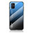Coque Rebord Contour Silicone et Vitre Miroir Housse Etui Degrade Arc en Ciel LS1 pour Samsung Galaxy M31s Bleu