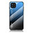 Coque Rebord Contour Silicone et Vitre Miroir Housse Etui Degrade Arc en Ciel LS1 pour Samsung Galaxy M32 4G Bleu