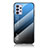 Coque Rebord Contour Silicone et Vitre Miroir Housse Etui Degrade Arc en Ciel LS1 pour Samsung Galaxy M32 5G Bleu