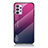 Coque Rebord Contour Silicone et Vitre Miroir Housse Etui Degrade Arc en Ciel LS1 pour Samsung Galaxy M32 5G Rose Rouge