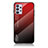 Coque Rebord Contour Silicone et Vitre Miroir Housse Etui Degrade Arc en Ciel LS1 pour Samsung Galaxy M32 5G Rouge