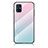 Coque Rebord Contour Silicone et Vitre Miroir Housse Etui Degrade Arc en Ciel LS1 pour Samsung Galaxy M51 Cyan