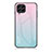 Coque Rebord Contour Silicone et Vitre Miroir Housse Etui Degrade Arc en Ciel LS1 pour Samsung Galaxy M53 5G Cyan