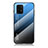 Coque Rebord Contour Silicone et Vitre Miroir Housse Etui Degrade Arc en Ciel LS1 pour Samsung Galaxy M80S Bleu