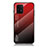 Coque Rebord Contour Silicone et Vitre Miroir Housse Etui Degrade Arc en Ciel LS1 pour Samsung Galaxy M80S Rouge