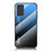 Coque Rebord Contour Silicone et Vitre Miroir Housse Etui Degrade Arc en Ciel LS1 pour Samsung Galaxy Note 20 5G Bleu