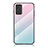 Coque Rebord Contour Silicone et Vitre Miroir Housse Etui Degrade Arc en Ciel LS1 pour Samsung Galaxy Note 20 5G Cyan