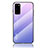 Coque Rebord Contour Silicone et Vitre Miroir Housse Etui Degrade Arc en Ciel LS1 pour Samsung Galaxy S20 5G Violet Clair