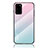 Coque Rebord Contour Silicone et Vitre Miroir Housse Etui Degrade Arc en Ciel LS1 pour Samsung Galaxy S20 Plus 5G Cyan