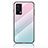 Coque Rebord Contour Silicone et Vitre Miroir Housse Etui Degrade Arc en Ciel LS1 pour Vivo iQOO 7 India 5G Cyan