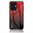 Coque Rebord Contour Silicone et Vitre Miroir Housse Etui Degrade Arc en Ciel LS1 pour Vivo iQOO Z6 Lite 5G Rouge