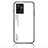 Coque Rebord Contour Silicone et Vitre Miroir Housse Etui Degrade Arc en Ciel LS1 pour Vivo iQOO Z6x Blanc