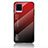 Coque Rebord Contour Silicone et Vitre Miroir Housse Etui Degrade Arc en Ciel LS1 pour Vivo V20 Rouge