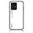 Coque Rebord Contour Silicone et Vitre Miroir Housse Etui Degrade Arc en Ciel LS1 pour Vivo V23 5G Blanc