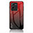 Coque Rebord Contour Silicone et Vitre Miroir Housse Etui Degrade Arc en Ciel LS1 pour Vivo V25 Pro 5G Rouge