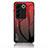 Coque Rebord Contour Silicone et Vitre Miroir Housse Etui Degrade Arc en Ciel LS1 pour Vivo V27 5G Rouge