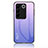 Coque Rebord Contour Silicone et Vitre Miroir Housse Etui Degrade Arc en Ciel LS1 pour Vivo V27 5G Violet Clair