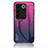 Coque Rebord Contour Silicone et Vitre Miroir Housse Etui Degrade Arc en Ciel LS1 pour Vivo V27 Pro 5G Rose Rouge