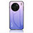 Coque Rebord Contour Silicone et Vitre Miroir Housse Etui Degrade Arc en Ciel LS1 pour Vivo X90 5G Violet Clair