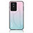 Coque Rebord Contour Silicone et Vitre Miroir Housse Etui Degrade Arc en Ciel LS1 pour Vivo Y02 Cyan