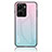 Coque Rebord Contour Silicone et Vitre Miroir Housse Etui Degrade Arc en Ciel LS1 pour Vivo Y16 Cyan