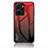 Coque Rebord Contour Silicone et Vitre Miroir Housse Etui Degrade Arc en Ciel LS1 pour Vivo Y16 Rouge