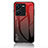 Coque Rebord Contour Silicone et Vitre Miroir Housse Etui Degrade Arc en Ciel LS1 pour Vivo Y35 4G Rouge