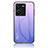 Coque Rebord Contour Silicone et Vitre Miroir Housse Etui Degrade Arc en Ciel LS1 pour Vivo Y35 4G Violet Clair