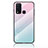 Coque Rebord Contour Silicone et Vitre Miroir Housse Etui Degrade Arc en Ciel LS1 pour Vivo Y50 Cyan