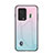 Coque Rebord Contour Silicone et Vitre Miroir Housse Etui Degrade Arc en Ciel LS1 pour Xiaomi Black Shark 5 5G Cyan