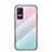 Coque Rebord Contour Silicone et Vitre Miroir Housse Etui Degrade Arc en Ciel LS1 pour Xiaomi Civi 1S 5G Cyan