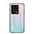 Coque Rebord Contour Silicone et Vitre Miroir Housse Etui Degrade Arc en Ciel LS1 pour Xiaomi Mi 13 5G Cyan