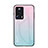 Coque Rebord Contour Silicone et Vitre Miroir Housse Etui Degrade Arc en Ciel LS1 pour Xiaomi Mi 13 Lite 5G Cyan