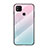 Coque Rebord Contour Silicone et Vitre Miroir Housse Etui Degrade Arc en Ciel LS1 pour Xiaomi POCO C3 Cyan