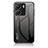 Coque Rebord Contour Silicone et Vitre Miroir Housse Etui Degrade Arc en Ciel LS1 pour Xiaomi Poco C65 Gris Fonce