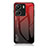 Coque Rebord Contour Silicone et Vitre Miroir Housse Etui Degrade Arc en Ciel LS1 pour Xiaomi Poco C65 Rouge