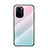 Coque Rebord Contour Silicone et Vitre Miroir Housse Etui Degrade Arc en Ciel LS1 pour Xiaomi Poco F3 5G Cyan